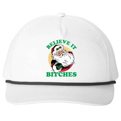 Believe It Bitches - Santa Funny Christmas Snapback Five-Panel Rope Hat