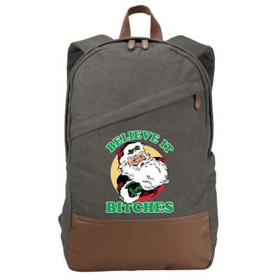Believe It Bitches - Santa Funny Christmas Cotton Canvas Backpack
