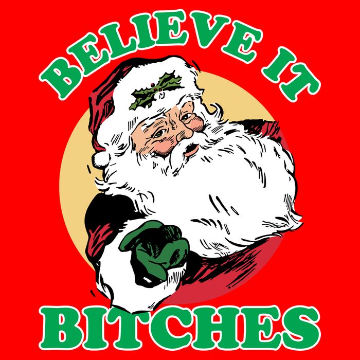 Believe It Bitches - Santa Funny Christmas Kids Hoodie