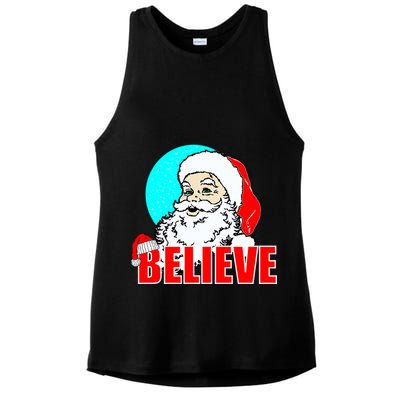 Believe Santa Ladies PosiCharge Tri-Blend Wicking Tank