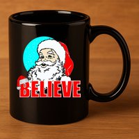 Believe Santa 11oz C Handle Ceramic Mug