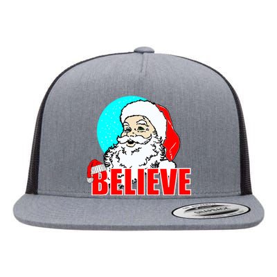 Believe Santa Flat Bill Trucker Hat