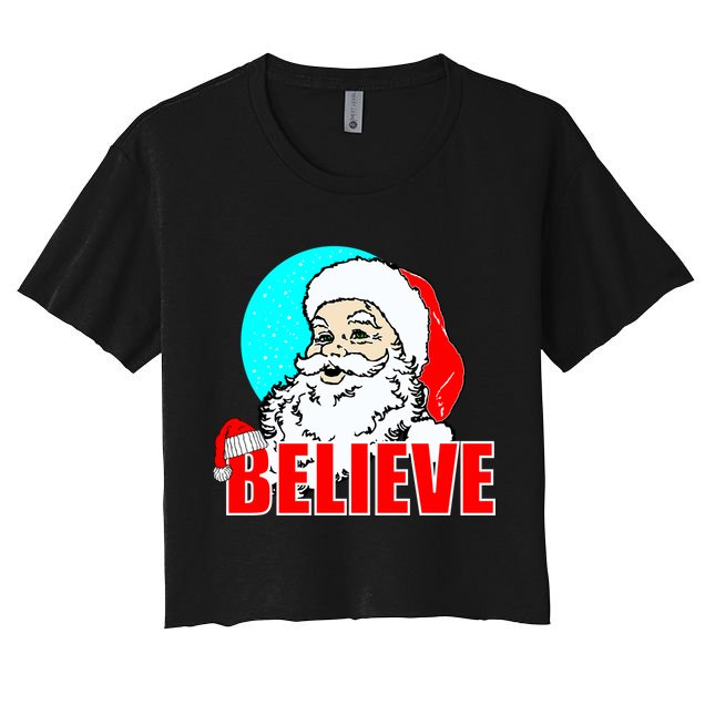 Believe Santa Crop Top