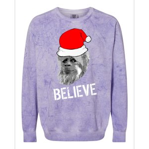 Believe Santa Sasquatch Colorblast Crewneck Sweatshirt