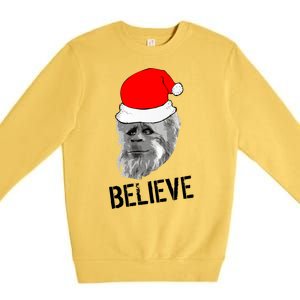 Believe Santa Sasquatch Premium Crewneck Sweatshirt