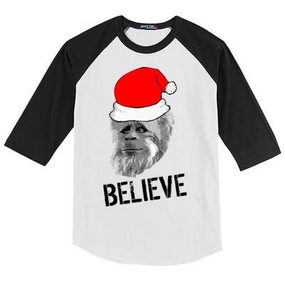 Believe Santa Sasquatch Kids Colorblock Raglan Jersey