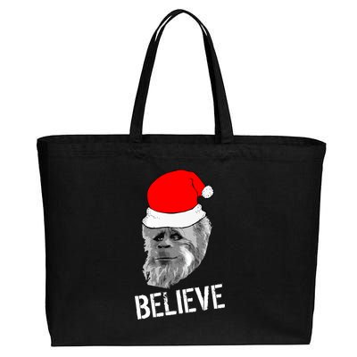 Believe Santa Sasquatch Cotton Canvas Jumbo Tote