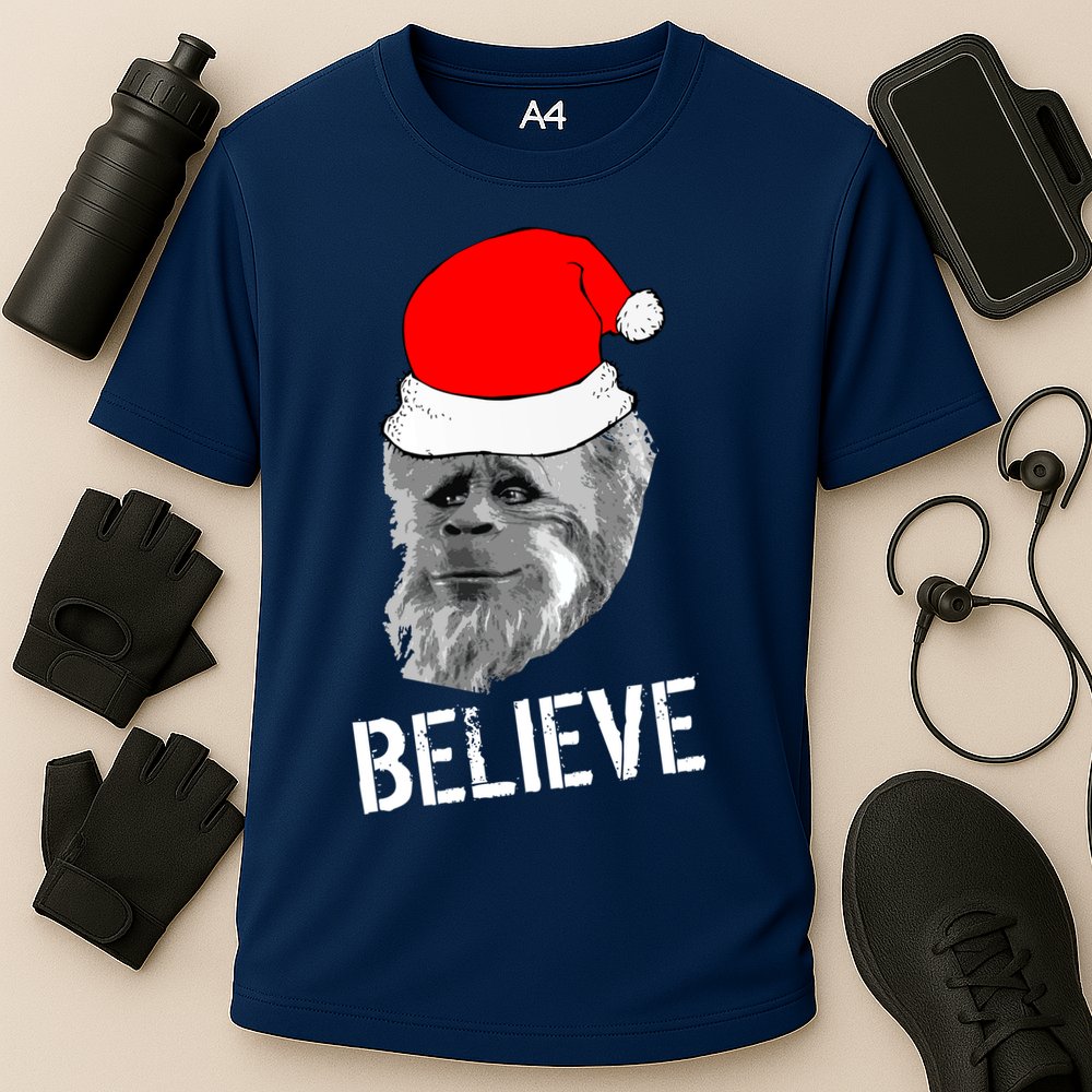 Believe Santa Sasquatch Cooling Performance Crew T-Shirt