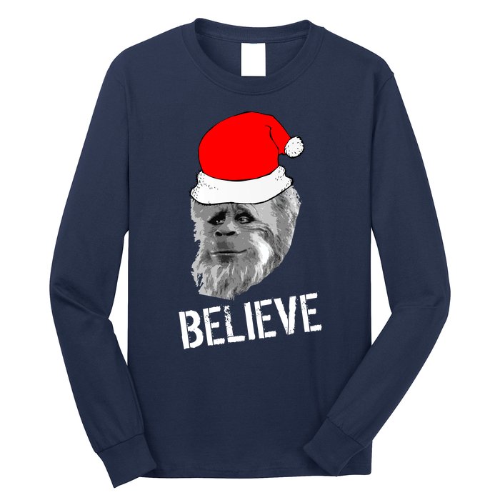 Believe Santa Sasquatch Long Sleeve Shirt