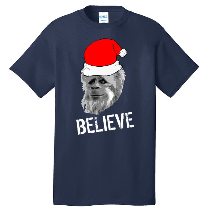 Believe Santa Sasquatch Tall T-Shirt