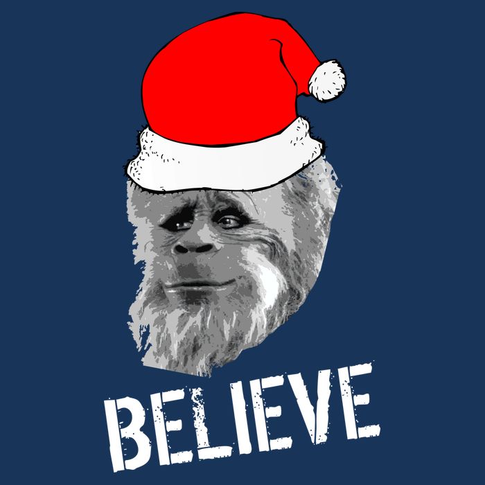 Believe Santa Sasquatch Tall T-Shirt