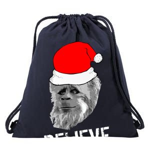 Believe Santa Sasquatch Drawstring Bag