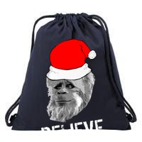 Believe Santa Sasquatch Drawstring Bag