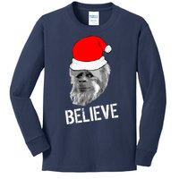 Believe Santa Sasquatch Kids Long Sleeve Shirt