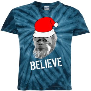 Believe Santa Sasquatch Kids Tie-Dye T-Shirt