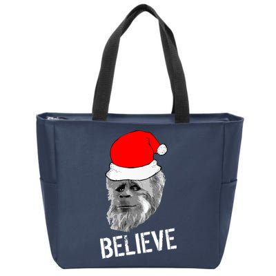 Believe Santa Sasquatch Zip Tote Bag