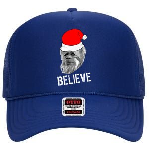 Believe Santa Sasquatch High Crown Mesh Back Trucker Hat