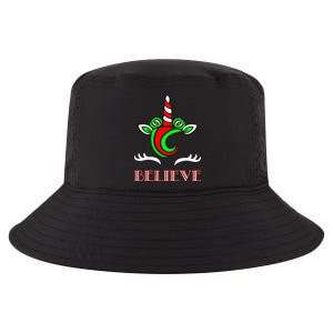 Believe Unicorn Christmas Cool Comfort Performance Bucket Hat