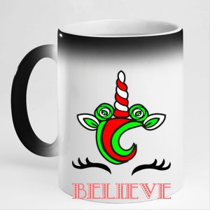 Believe Unicorn Christmas 11oz Black Color Changing Mug