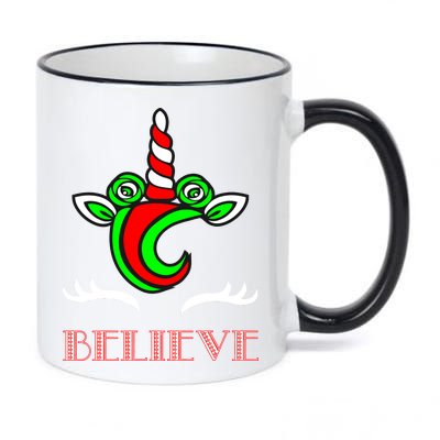 Believe Unicorn Christmas 11oz Black Color Changing Mug