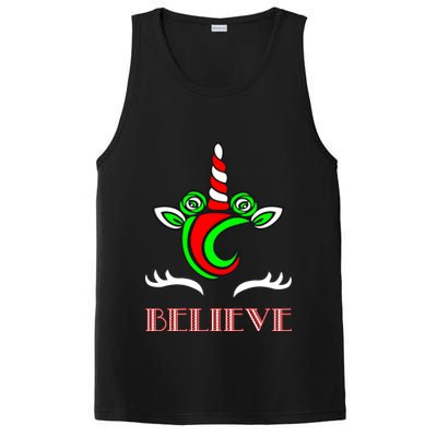 Believe Unicorn Christmas PosiCharge Competitor Tank
