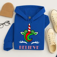 Believe Unicorn Christmas Hoodie