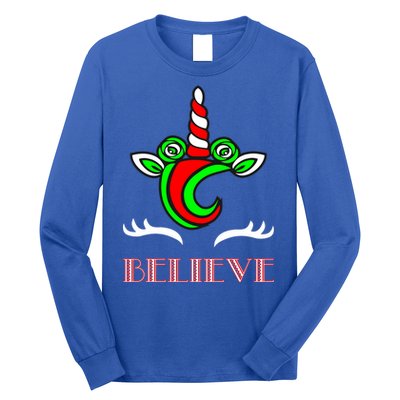 Believe Unicorn Christmas Long Sleeve Shirt