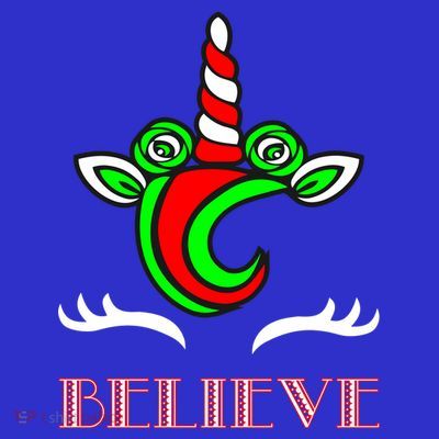 Believe Unicorn Christmas T-Shirt