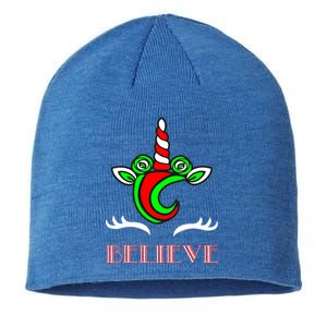 Believe Unicorn Christmas Sustainable Beanie