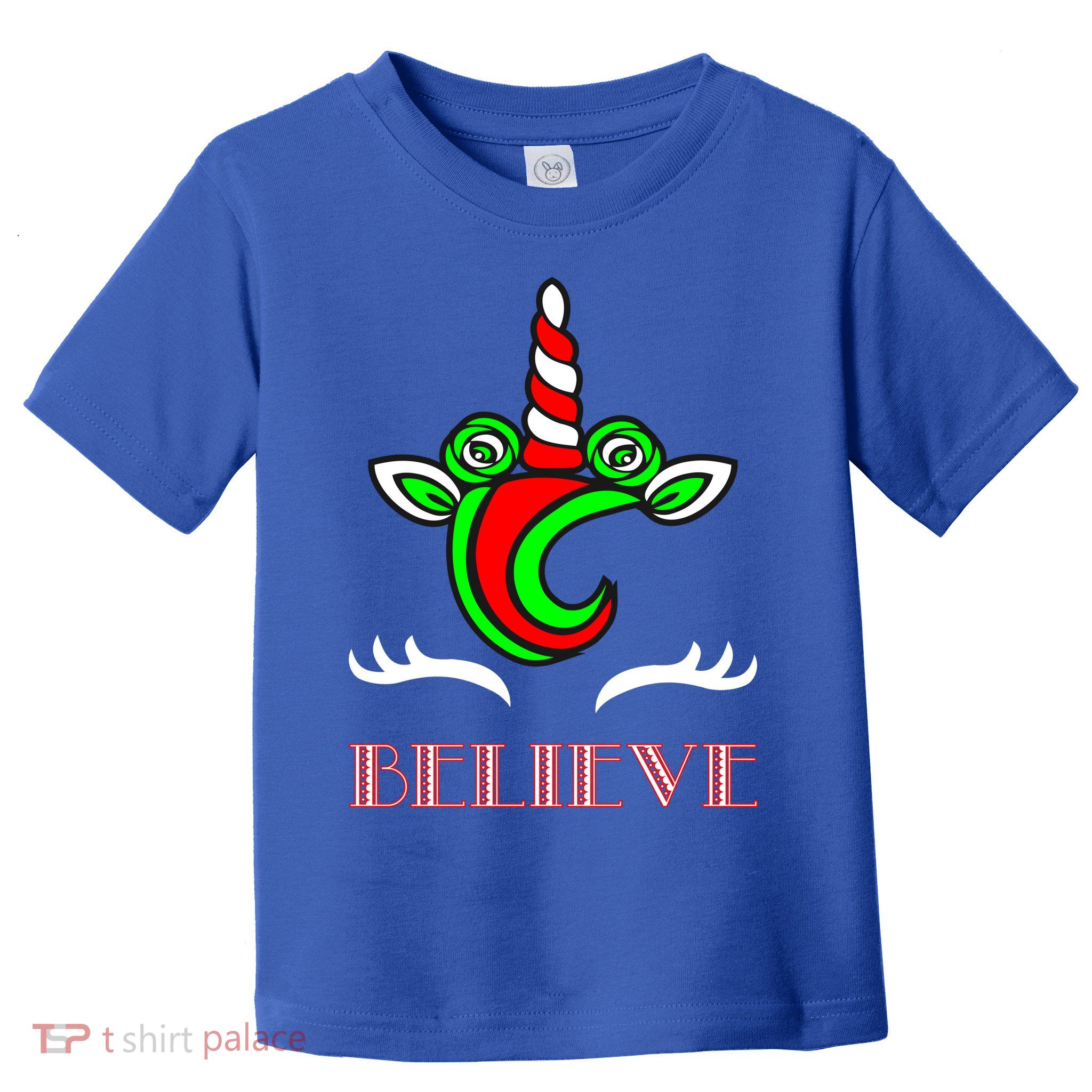 Believe Unicorn Christmas Toddler T-Shirt