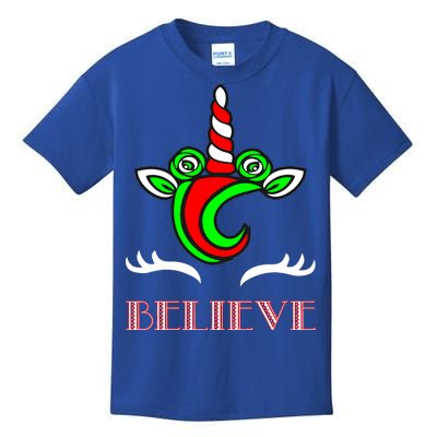 Believe Unicorn Christmas Kids T-Shirt