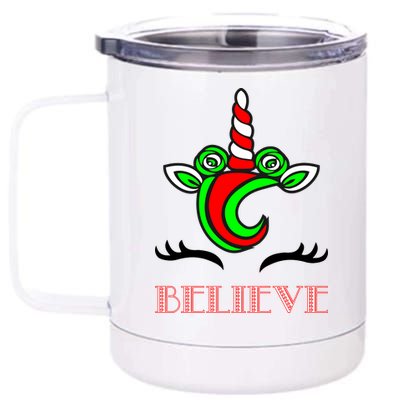 Believe Unicorn Christmas 12 oz Stainless Steel Tumbler Cup