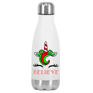 Believe Unicorn Christmas Stainless Steel Insulated Water Bottle