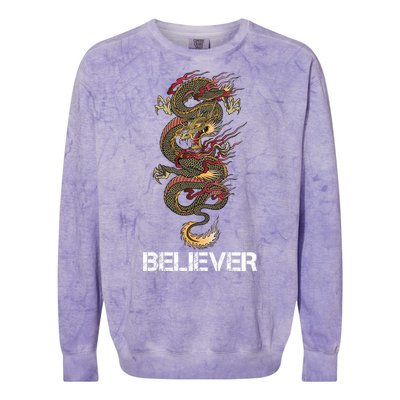 Believer Of Dragons Colorblast Crewneck Sweatshirt