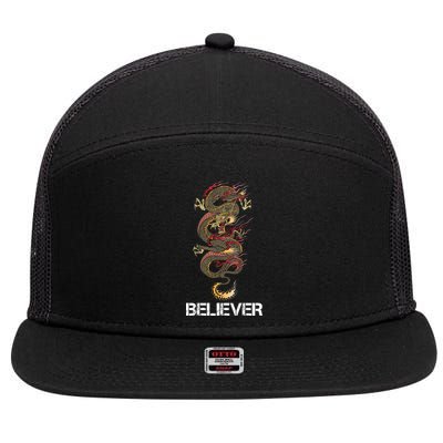 Believer Of Dragons 7 Panel Mesh Trucker Snapback Hat