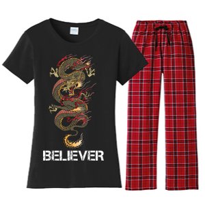 Believer Of Dragons Women's Flannel Pajama Set