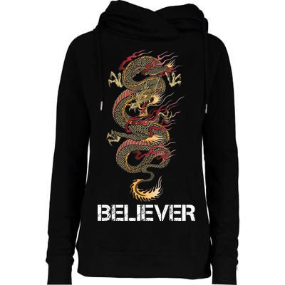 Believer Of Dragons Womens Funnel Neck Pullover Hood