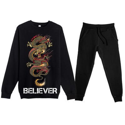 Believer Of Dragons Premium Crewneck Sweatsuit Set