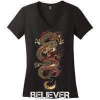 Believer Of Dragons Women's V-Neck T-Shirt