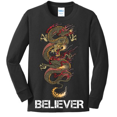 Believer Of Dragons Kids Long Sleeve Shirt