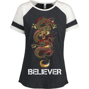 Believer Of Dragons Enza Ladies Jersey Colorblock Tee