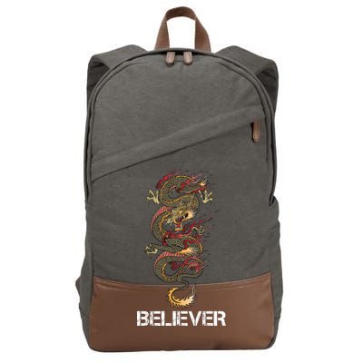 Believer Of Dragons Cotton Canvas Backpack