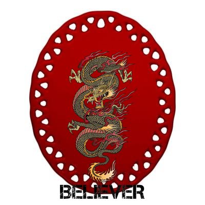 Believer Of Dragons Ceramic Oval Ornament