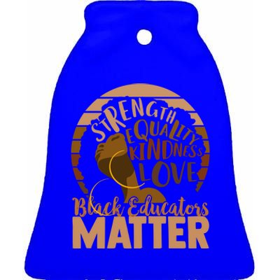 Black Educators Matter Gift Ceramic Bell Ornament