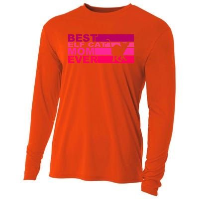 Best Elfgiftcat Mom Ever Gift Cooling Performance Long Sleeve Crew