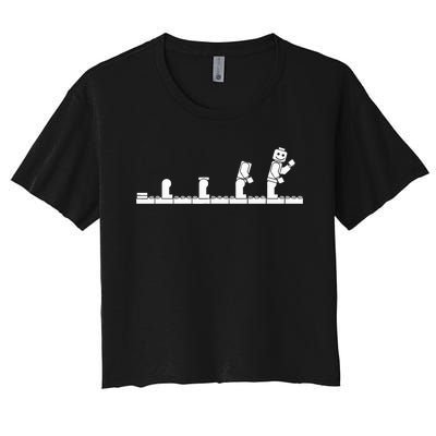 Bricks Evolution Master Builder Building Blocks Women's Crop Top Tee