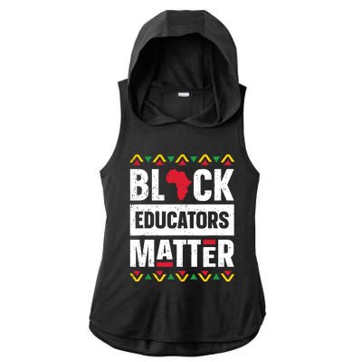 Black Educators Matter Teacher Black History Month Ladies PosiCharge Tri-Blend Wicking Draft Hoodie Tank