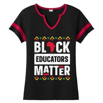 Black Educators Matter Teacher Black History Month Ladies Halftime Notch Neck Tee