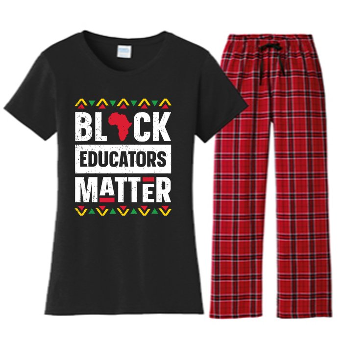 Black Educators Matter Teacher Black History Month Women's Flannel Pajama Set