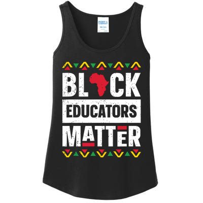 Black Educators Matter Teacher Black History Month Ladies Essential Tank